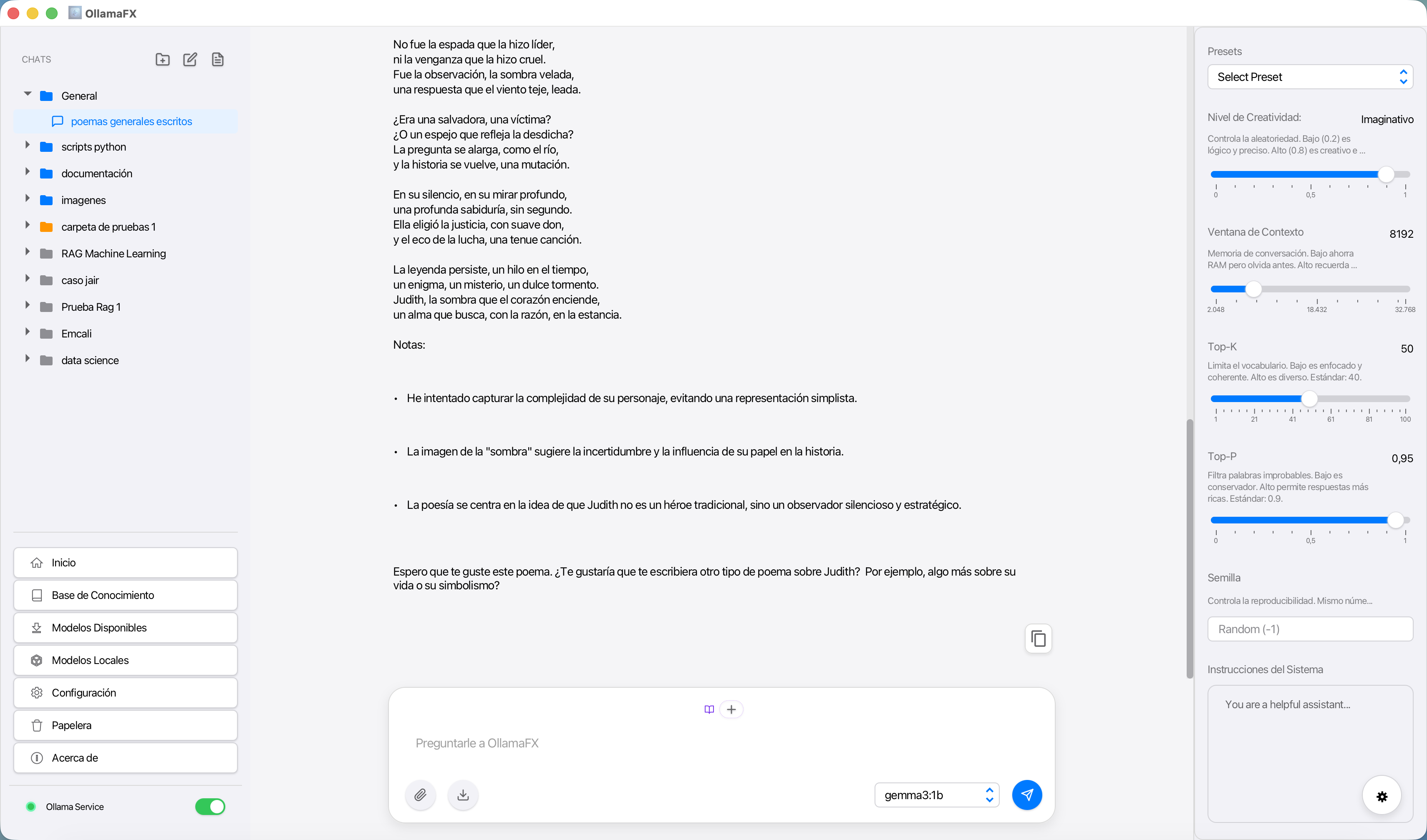 Chat con modelo LLM Ollama