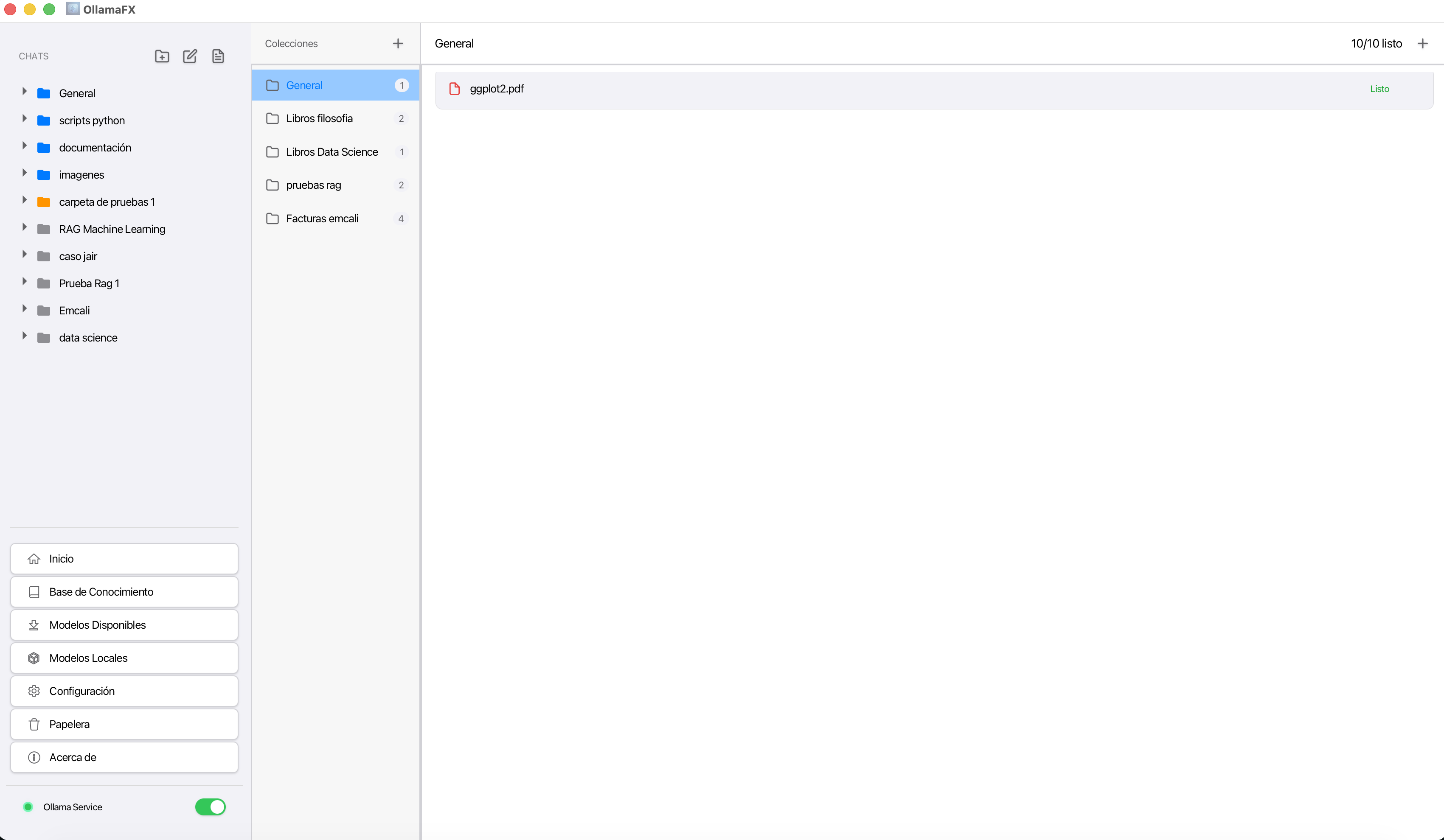 OllamaFX: Cliente de escritorio nativo para Ollama con soporte RAG